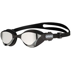 Arena Unisex Adult Cobra Tri Swimming Goggles for Triathlon and Fitness Swipe Anti-Fog Wide Vision Mirror Lens, Silver/Black