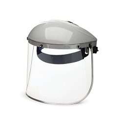 Sellstrom Advantage Series Face Shield – Clear Window with Aluminum Binding – Comfortable Ratcheting Headgear, ANSI Z87.1+ (S30110)