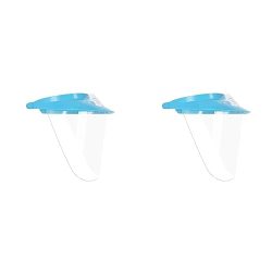 Pac-Dent iVisor Reusable Face Shield Kit, Full Face Protective Mask with Anti-Fog Coating, Adjustable to Comfortably Fit All Head Sizes, Reusable, Blue (Pack of 2)