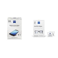 ZEISS Mobile Screen Wipes 120ct Box & AntiFOG Wipes, 120 Count