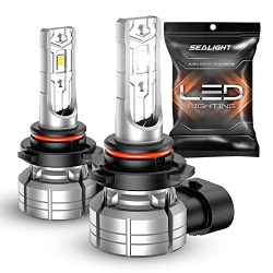 SEALIGHT 9006 HB4 LED Fog Light Bulbs, 10000LM Brightness, 6500K Cool White, 24W 5530 CSP Chips, Front Fog Lamps for car, Trucks, Non-Polarity, Pack of 2