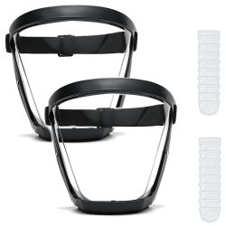 Wild Edge Full Face Shield, Professional Grade Mask with Dust-Resistant & Fog-Free, High-Definition Clarity to Protect from Grinding, Cutting and Multi-Purpose (2 Pack Black)