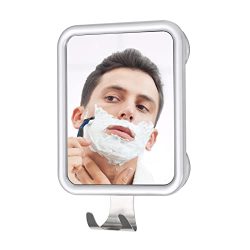 Ettori Shower Mirror Fogless for Shaving- with 4 Suctions, Anti Fog Mirror for Shower, Bathroom, Vanity, Bathtub, Razor Holder for Men