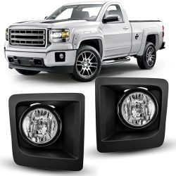 Nilight Fog Lights Assembly Compatible with 2014 2015 GMC Sierra 1500 Left Driver and Right Passenger Side Clear Lens Fog Lamps Replacement H3 12V 20W Halogen Bulbs